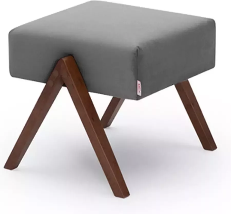 Sternzeit-design Sternzeit Voetenbank Retrostar velvet donker grijs