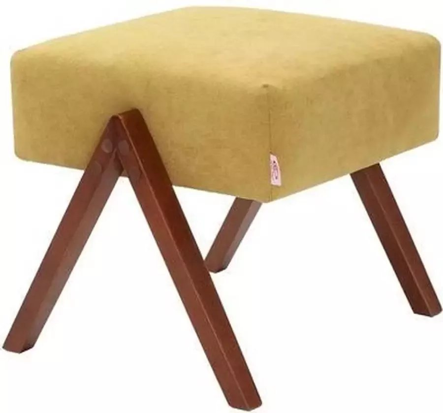 Sternzeit-design Voetenbank Retrostar leer bruin vintage design