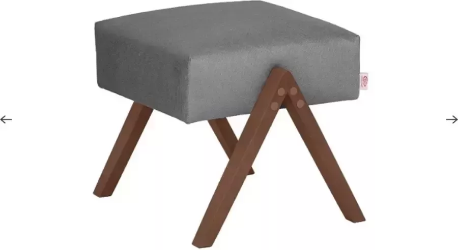 Sternzeit-design Voetenbank Retrostar Velvet Line antraciet en walnoot