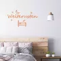 Stickerheld Muursticker Slaap lekker met bed Slaapkamer Droom zacht Sterren en maan Nederlandse Teksten Mat Goud 27.5x50.2cm - Thumbnail 1