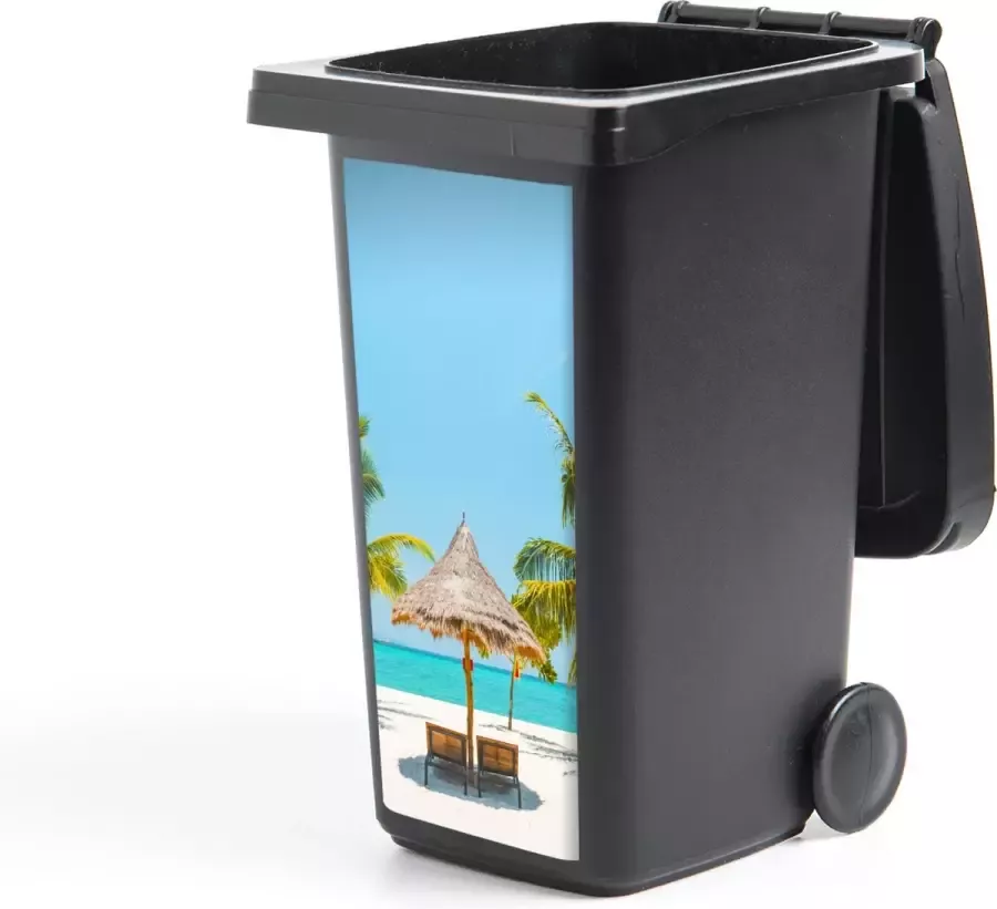 StickerSnake Container sticker Strand Parasol Palmboom 38x80 cm Kliko sticker