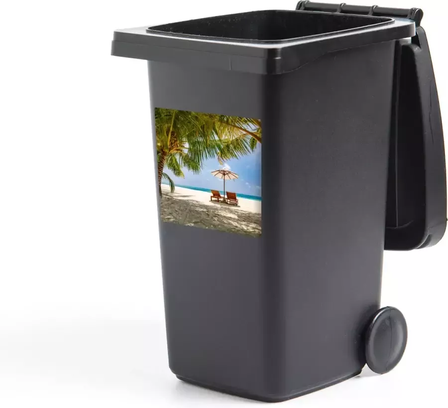 StickerSnake Container sticker Strand Strandstoel Parasol 40x40 cm Kliko sticker