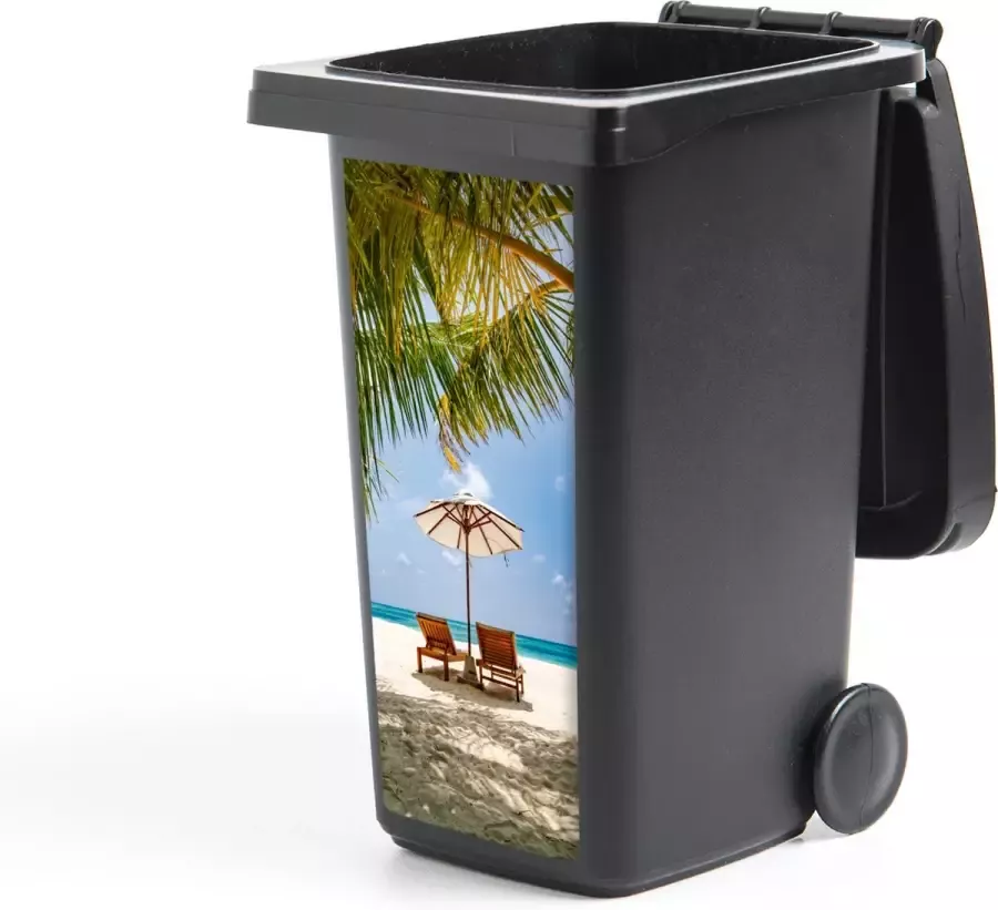 StickerSnake Container sticker Strand Strandstoel Parasol 44x98 cm Kliko sticker