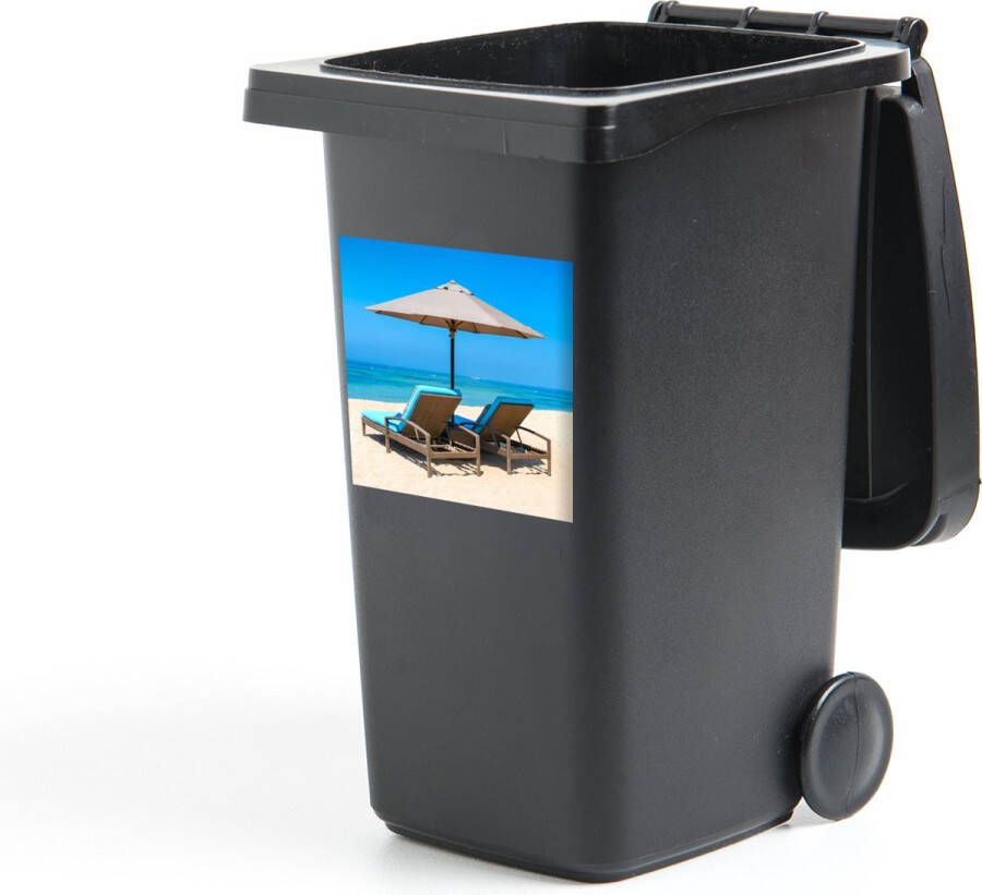 StickerSnake Container sticker Strandstoel Parasol Zomer Zee 40x40 cm Kliko sticker