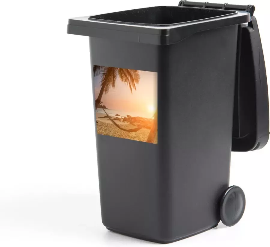 StickerSnake Container sticker Zomer Zonsondergang Hangmat 40x40 cm Kliko sticker
