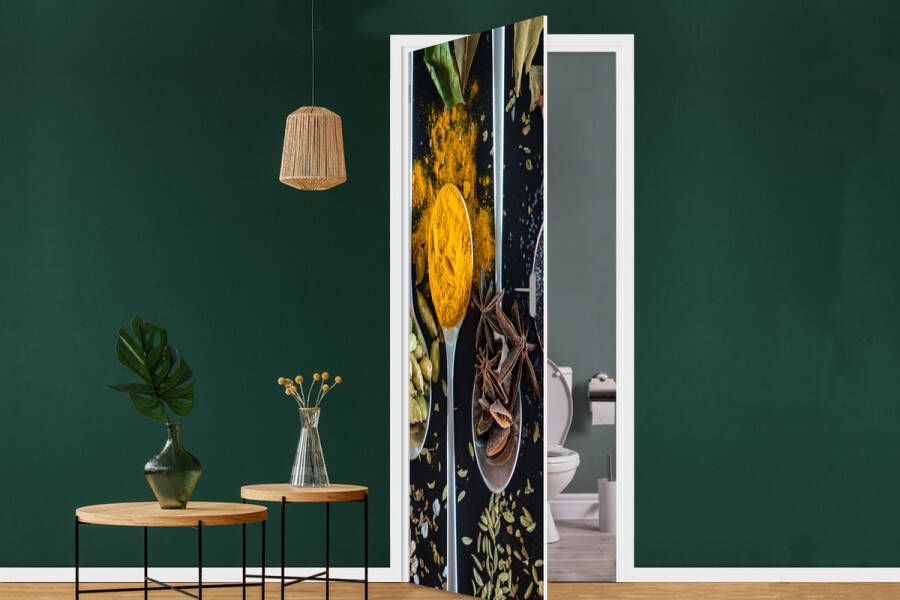 StickerSnake Deursticker Lepel Specerijen Kruiden Eten Tafel 90x235 cm Deurposter