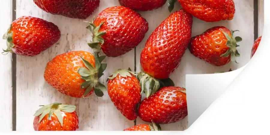 StickerSnake Muurstickers Sticker Folie Aardbei Fruit Tafel 120x60 cm Plakfolie Muurstickers Kinderkamer Zelfklevend Behang Zelfklevend behangpapier Stickerfolie - Foto 2