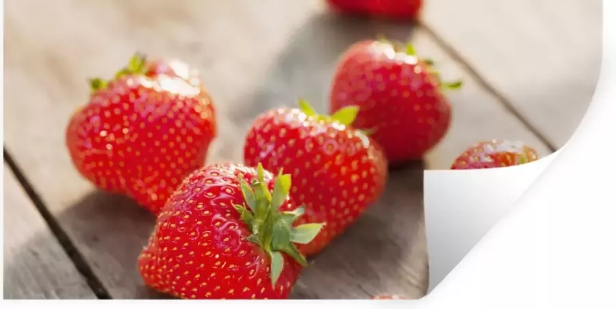 StickerSnake Muurstickers Sticker Folie Aardbei Fruit Tafel 40x20 cm Plakfolie Muurstickers Kinderkamer Zelfklevend Behang Zelfklevend behangpapier Stickerfolie - Foto 2