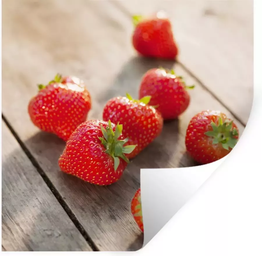 StickerSnake Muurstickers Aardbei Fruit Tafel 50x50 cm Plakfolie