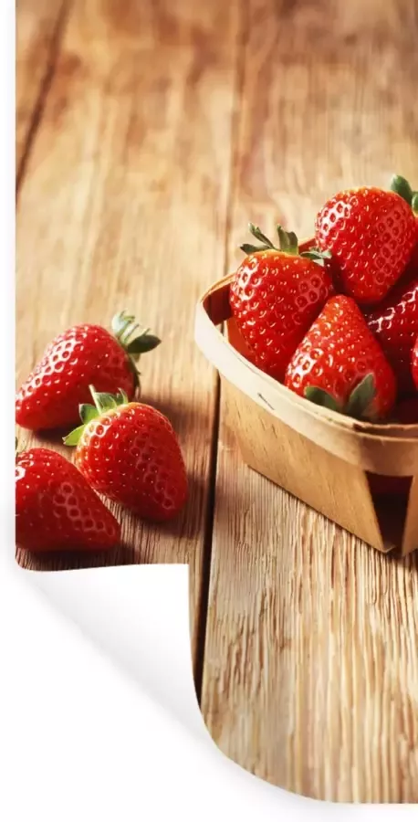 StickerSnake Muurstickers Aardbei Tafel Fruit 60x120 cm Plakfolie