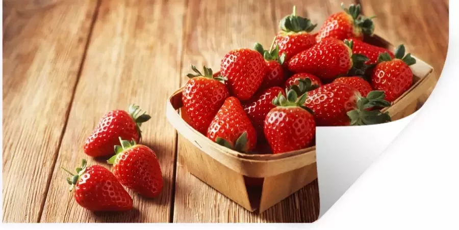 StickerSnake Muurstickers Aardbei Tafel Fruit 80x40 cm Plakfolie