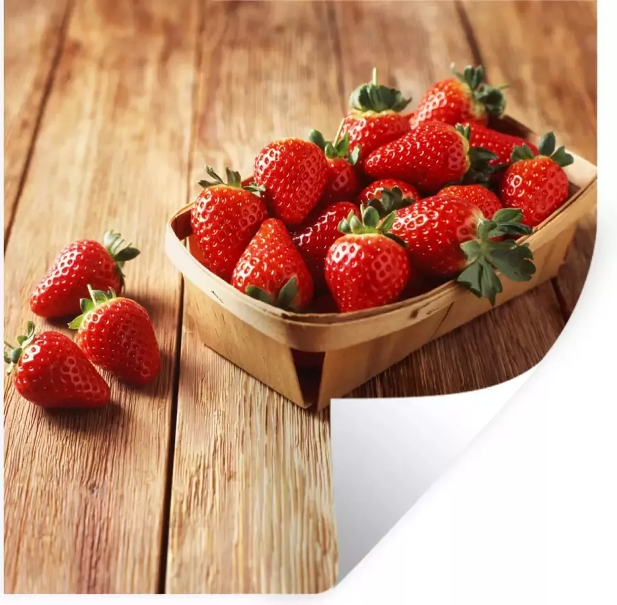 StickerSnake Muurstickers Aardbei Tafel Fruit 80x80 cm Plakfolie