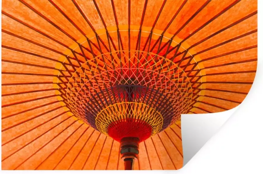 StickerSnake Muurstickers Oranje gekleurde papieren parasol 120x80 cm Plakfolie