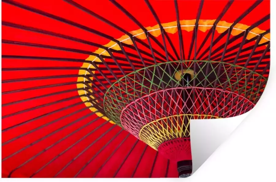 StickerSnake Muurstickers Papieren parasol met gekleurd touw 30x20 cm Plakfolie