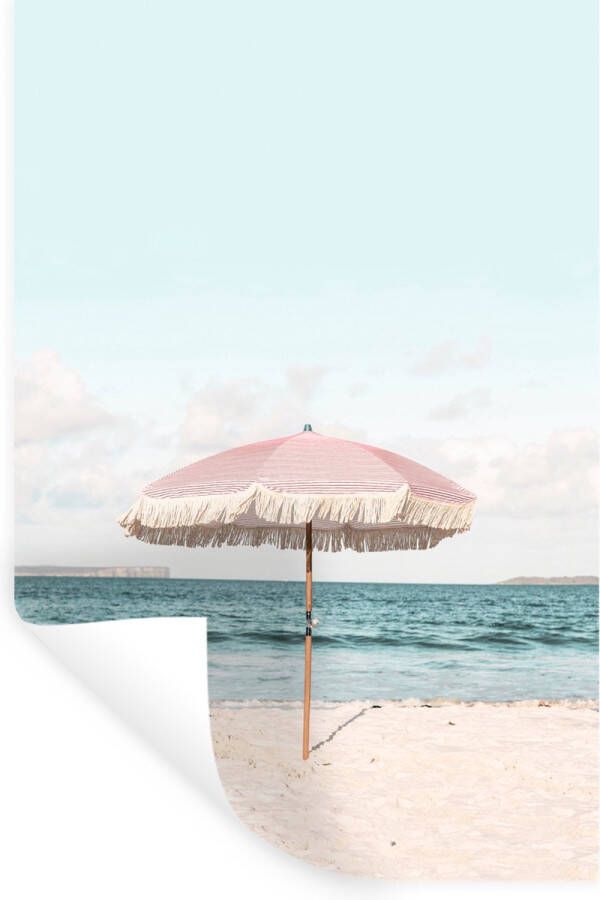 StickerSnake Muurstickers Sticker Folie Parasol Strand Zee Wolken 80x120 cm Plakfolie Muurstickers Kinderkamer Zelfklevend Behang Zelfklevend behangpapier Stickerfolie