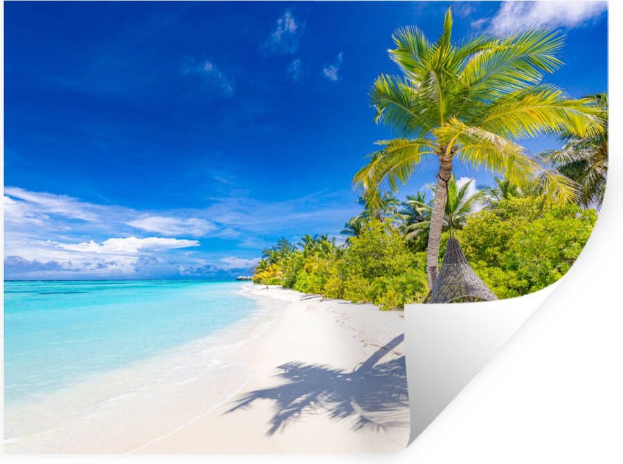 StickerSnake Muurstickers Sticker Folie Strand Palm Hangstoel 120x90 cm Plakfolie Muurstickers Kinderkamer Zelfklevend Behang Zelfklevend behangpapier Stickerfolie