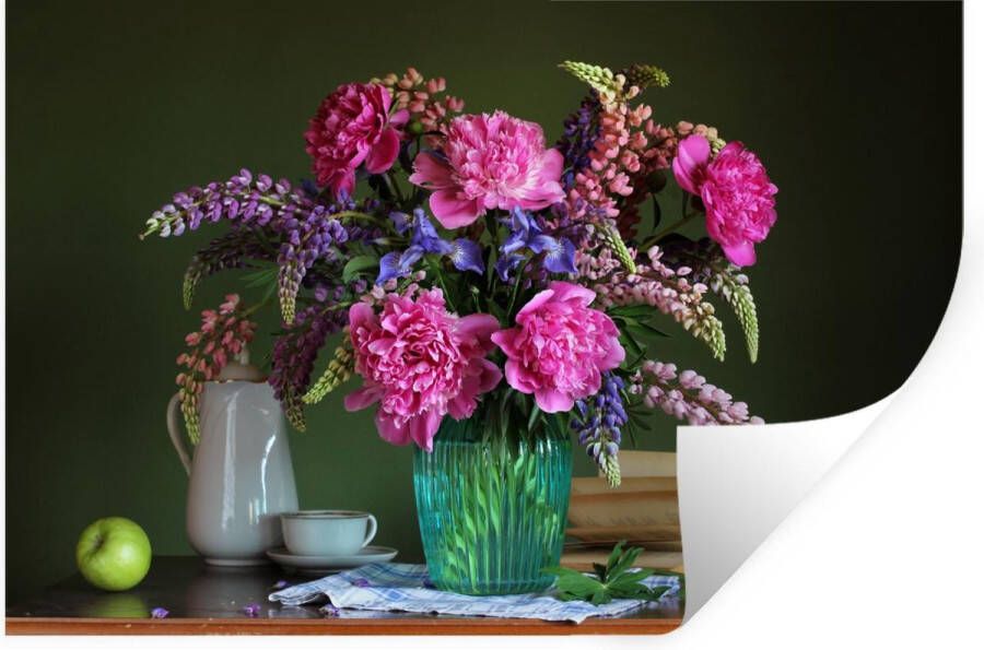 StickerSnake Muurstickers Sticker Folie Tafel Bloemen Stilleven 30x20 cm Plakfolie Muurstickers Kinderkamer Zelfklevend Behang Zelfklevend behangpapier Stickerfolie