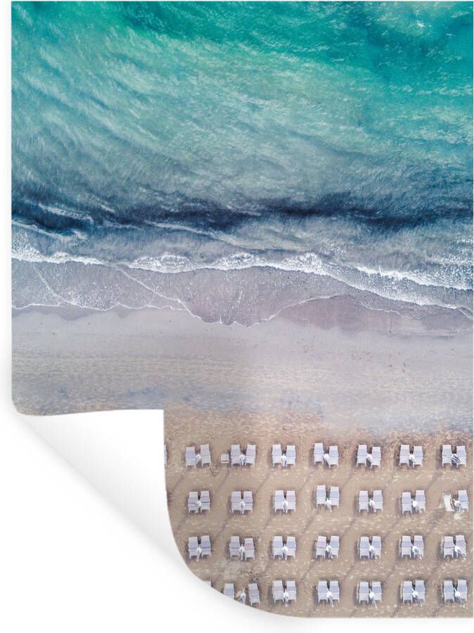 StickerSnake Muurstickers Sticker Folie Zomer Strand Ligbedden 120x160 cm Plakfolie Muurstickers Kinderkamer Zelfklevend Behang XXL Zelfklevend behangpapier Stickerfolie