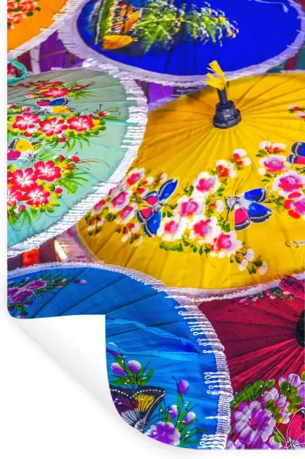 StickerSnake Muurstickers Thailandse papieren parasols 40x60 cm Plakfolie