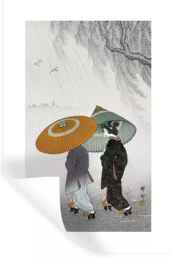 StickerSnake Muurstickers Sticker Folie Vintage Vrouwen Parasol Japan 20x30 cm Plakfolie Muurstickers Kinderkamer Zelfklevend Behang Zelfklevend behangpapier Stickerfolie