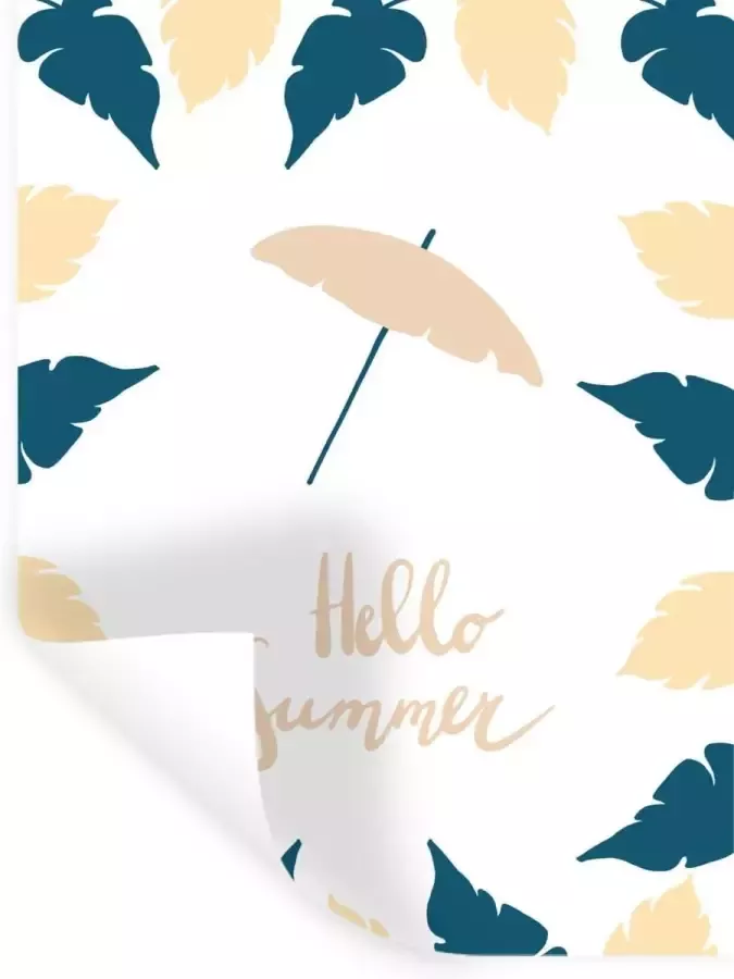 StickerSnake Muurstickers Sticker Folie Zomer Parasol Veren 120x160 cm Plakfolie Muurstickers Kinderkamer Zelfklevend Behang XXL Zelfklevend behangpapier Stickerfolie