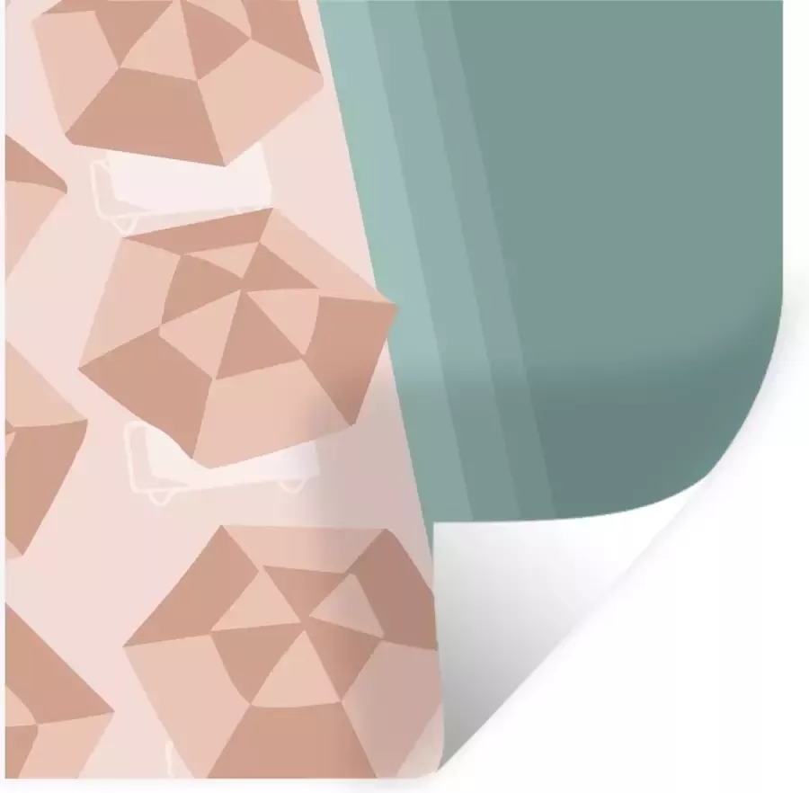 StickerSnake Muurstickers Sticker Folie Zomer Strandparasols Zee 100x100 cm Plakfolie Muurstickers Kinderkamer Zelfklevend Behang XXL Zelfklevend behangpapier Stickerfolie