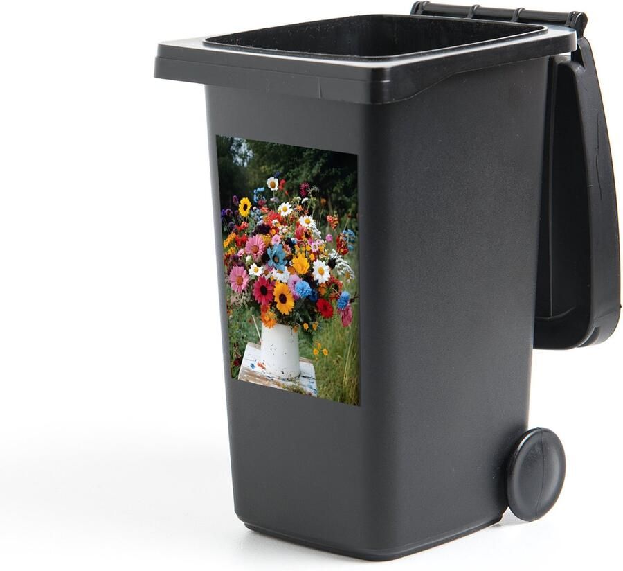 StickerSnake Container sticker Bloemen Krukje Gieter Veld 40x60 cm Kliko sticker