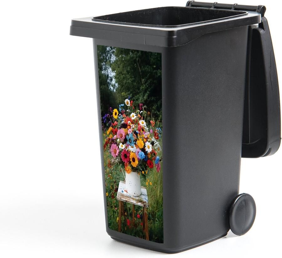 StickerSnake Container sticker Bloemen Krukje Gieter Veld 44x98 cm Kliko sticker