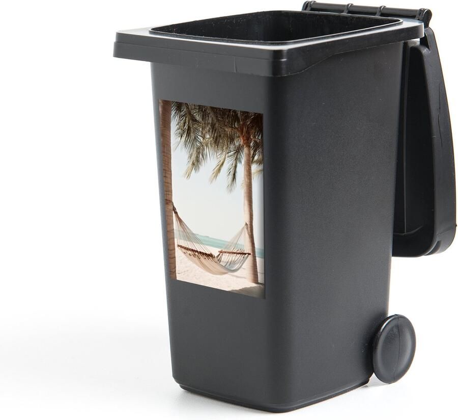 StickerSnake Container sticker Hangmat Palmbomen Strand Zee 40x60 cm Kliko sticker