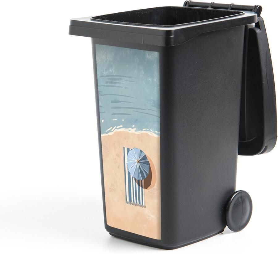 StickerSnake Container sticker Strandlaken Strepen Parasol Strand 44x98 cm Kliko sticker