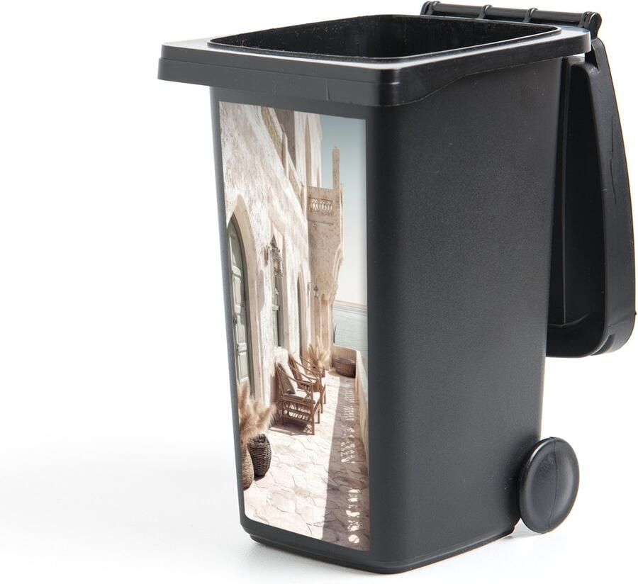 StickerSnake Container sticker Terras Stoelen Strand Beige 38x80 cm Kliko sticker