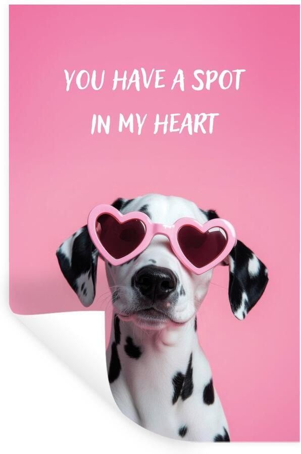 StickerSnake Muurstickers Sticker Folie Hartjes Hond Valentijn Roze 20x30 cm Plakfolie Muurstickers Kinderkamer Zelfklevend Behang Zelfklevend behangpapier Stickerfolie