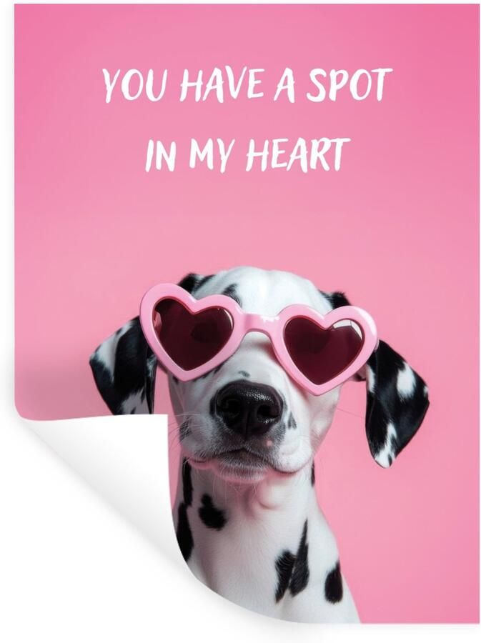StickerSnake Muurstickers Sticker Folie Hartjes Hond Valentijn Roze 60x80 cm Plakfolie Muurstickers Kinderkamer Zelfklevend Behang Zelfklevend behangpapier Stickerfolie