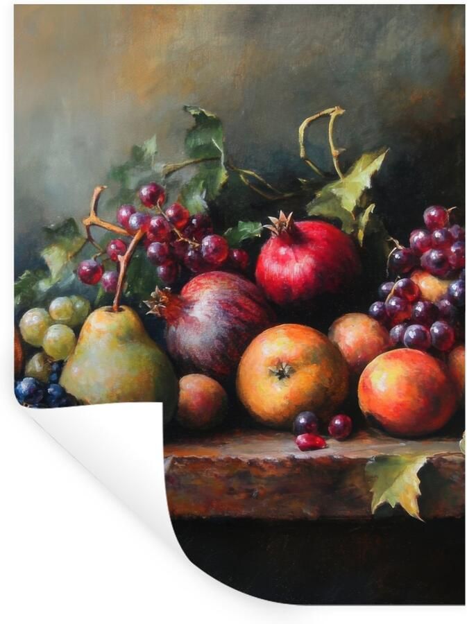 StickerSnake Muurstickers Sticker Folie Rustiek Stilleven Fruit 30x40 cm Plakfolie Muurstickers Kinderkamer Zelfklevend Behang Zelfklevend behangpapier Stickerfolie