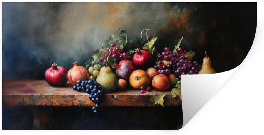 StickerSnake Muurstickers Sticker Folie Rustiek Stilleven Fruit 40x20 cm Plakfolie Muurstickers Kinderkamer Zelfklevend Behang Zelfklevend behangpapier Stickerfolie