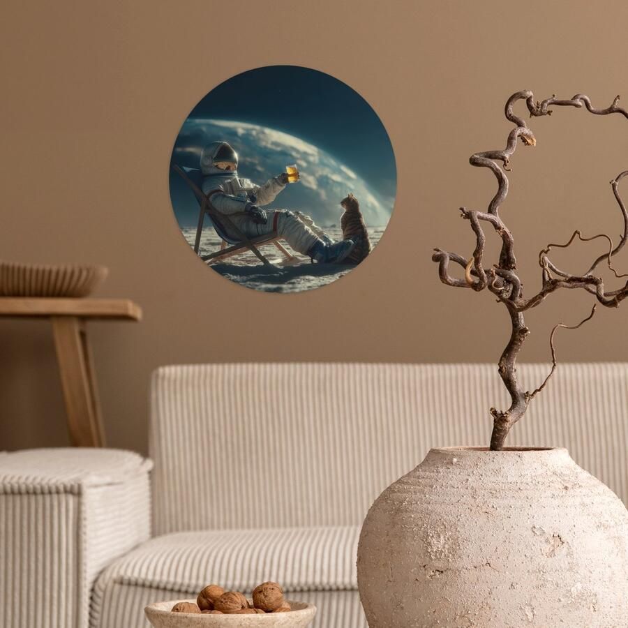 StickerSnake WallCircle Behangcirkel 30x30 cm Muurstickers Astronaut Kat Glas Stoel Muurcirkel woonkamer Wandcirkel slaapkamer Kamer decoratie zelfklevend Muurdecoratie accessoires
