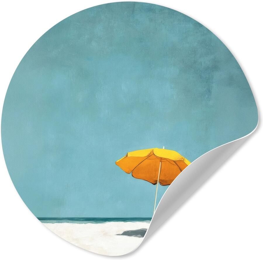StickerSnake WallCircle Behangcirkel 140x140 cm Muurstickers Parasol Geel Strand Zee Muurcirkel woonkamer Wandcirkel slaapkamer Kamer decoratie zelfklevend Muurdecoratie accessoires
