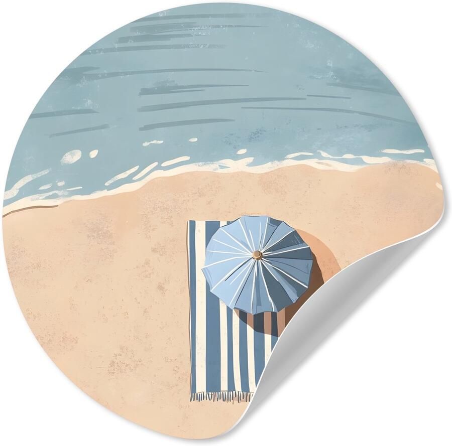 StickerSnake WallCircle Behangcirkel 140x140 cm Muurstickers Strandlaken Strepen Parasol Strand Muurcirkel woonkamer Wandcirkel slaapkamer Kamer decoratie zelfklevend Muurdecoratie accessoires