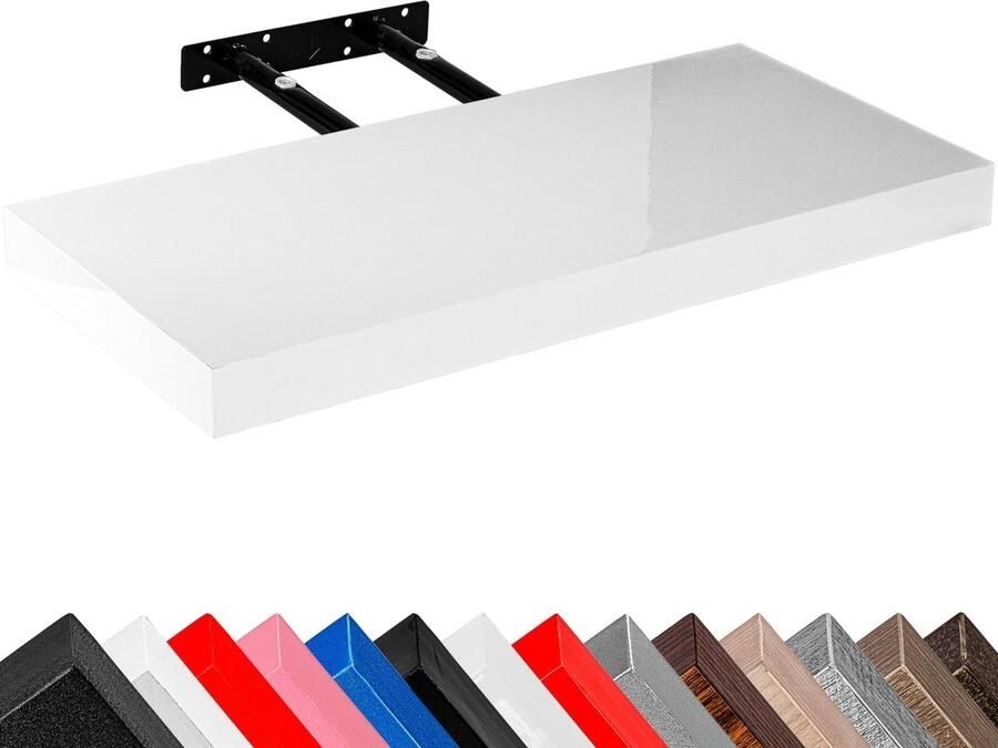 Stilista Wandplank Zwevend Wand Plank Trendy Design MDF 30 x 23 5 x 3 8 cm Hoogglans Wit
