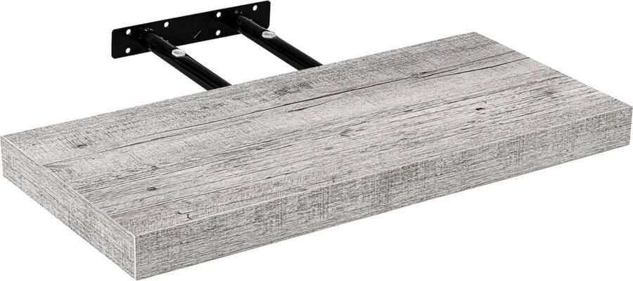 Stilista Wandplank Zwevend Wand Plank Trendy Design MDF 70 x 23 5 x 3 8 cm Wit Hout Rustiek