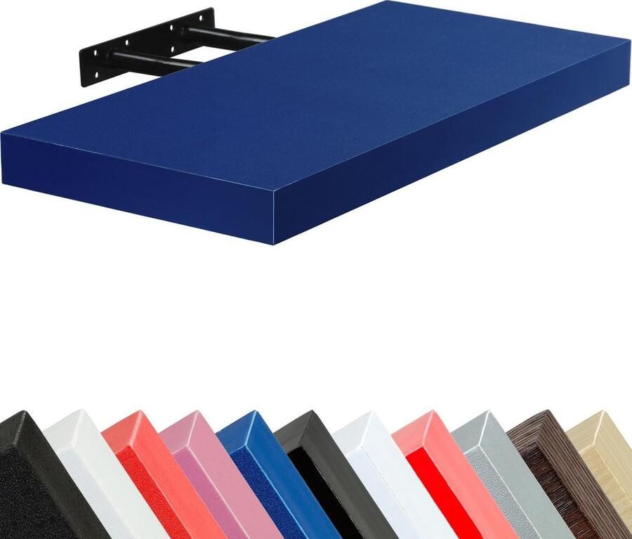 Stilista Wandplank Zwevend Wand Plank Trendy Design MDF 70 x 23 5 x 3 8 cm Blauw