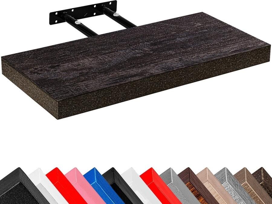 Stilista Wandplank Zwevend Wand Plank Trendy Design MDF 30 x 23 5 x 3 8 cm Donker Hout Rustiek
