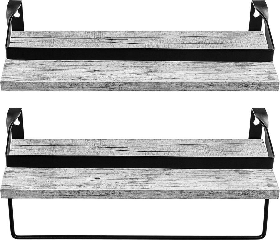 Stilista Wandplanken Zwevende Planken Set van 2 Wit