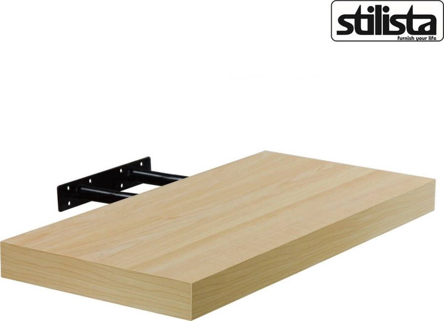 Stilista wandplank zwevend – wandplank – wandplanken – trendy design – MDF vezelplaat – 3 8 cm dik – Licht bruin – 70 x 23 5 x 3 8 cm