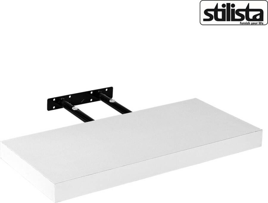 Stilista wandplank zwevend – wandplank – wandplanken – trendy design – MDF vezelplaat – 3 8 cm dik – wit – 50 x 23 5 x 3 8 cm