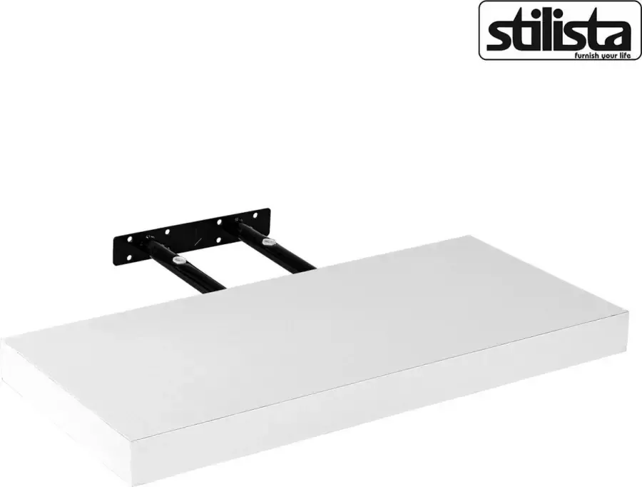 Stilista wandplank zwevend – wandplank – wandplanken – trendy design – MDF vezelplaat – 3 8 cm dik – wit – 50 x 23 5 x 3 8 cm