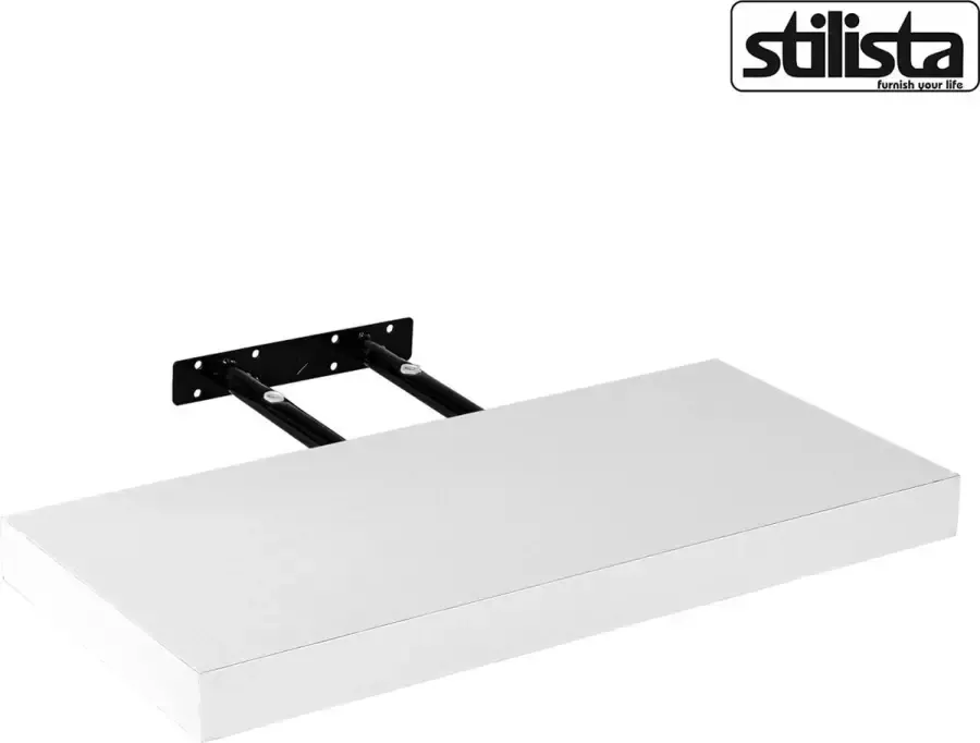 Stilista wandplank zwevend – wandplank – wandplanken – trendy design – MDF vezelplaat – 3 8 cm dik – wit – 70 x 23 5 x 3 8 cm