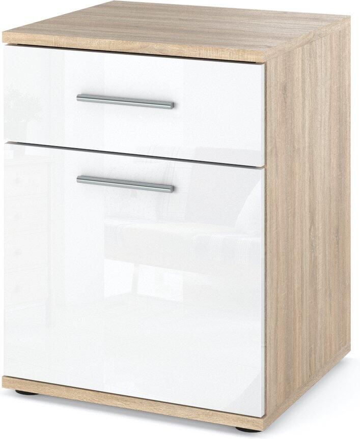 Stiv-Meble Nachtkastje Eiken Sonoma Wit Hoogglans 40 CM Nachtkastje Nakastlik Slaapkamer