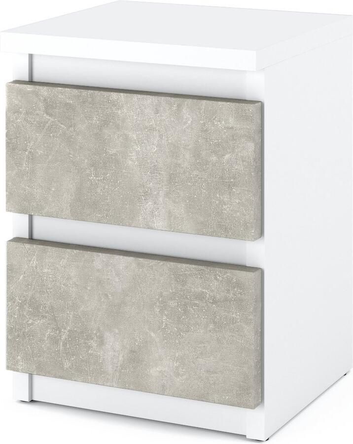 Stiv-Meble Nachtkastje Wit Beton 30 CM 2S Nachtkastje Slaapkamermeubels Nakastlik