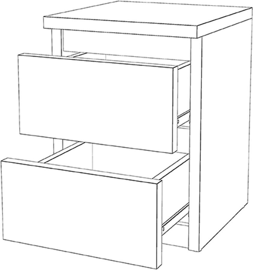 Stiv-Meble Nachtkastje Wit Grijs 30 CM 2S Nachtkastje Slaapkamermeubels Nakastlik